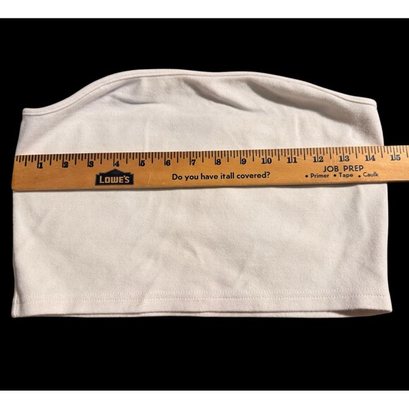 Vintage Express 90s Y2k white ponte tube top, ladies' size L sexy crop top - Picture 6 of 6